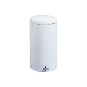 Safco 7 Gallon Round Step-On Receptacle in White