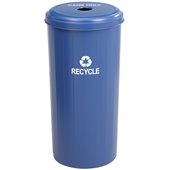 Safco Tall Round Recycling Receptacle in Blue