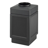 Safco Black Canmeleon Recessed Panel 38 Gallon Indoor/Outdoor Receptacle