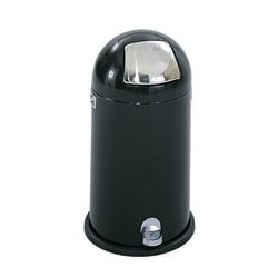 Safco Black 12 Gallon Step-On Dome Receptacle