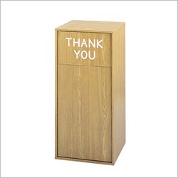 Safco Medium Oak Flat Top Wood Receptacle