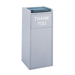 Safco Gray Wood Food Court Receptacle
