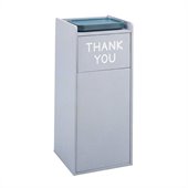 Safco Gray Wood Food Court Receptacle