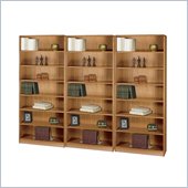 Safco WorkSpace Seven Shelf Radius Edge Wall Bookcase in Medium Oak