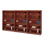 Safco WorkSpace 60H Five Shelf Square-Edge Wall Bookcase in Cherry