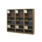 Safco 6-Shelf ValueMate Economy Steel Wall Bookcase in Medium Oak