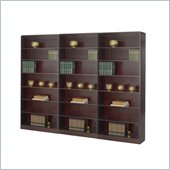 Safco WorkSpace Seven Shelf Radius Edge Wall Bookcase in Mahogany