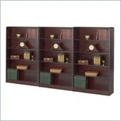 Safco WorkSpace Five Shelf Radius Edge Wall Bookcase in Mahogany