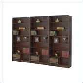Safco WorkSpace Seven Shelf Radius Edge Bookcase in Walnut