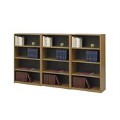 Safco ValueMate Standard 4 Shelf Steel Wall Bookcase in Medium Oak