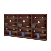 Safco WorkSpace 5 Shelf Square-Edge Wood Wall Bookcase in Mahogany