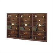 Safco WorkSpace 72H Six Shelf Square-Edge Wall Bookcase in Walnut