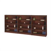 Safco WorkSpace 48H Four Shelf Square-Edge Wall Bookcase in Mahogany