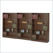 Safco WorkSpace Five Shelf Radius Edge Wall Bookcase in Walnut