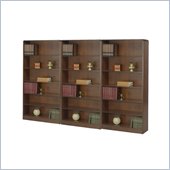 Safco WorkSpace Six Shelf Radius Edge Wall Bookcase in Walnut