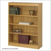 Safco 4-Shelf Square-Edge Veneer Bookcase in Light Oak Finish