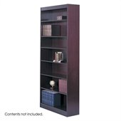 Safco 7-Shelf Square-Edge Veneer Bookcase in Mahogany
