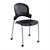 Safco Zippi Plastic Stack Chair in Black (Set of 2)