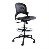Safco Zippi Plastic Extended-Height Chair in Black