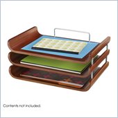 Safco Bamboo Triple Tray in Cherry