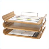 Safco Bamboo Triple Tray in Natural