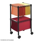 Safco 2-Tier Compact File Cart in Black