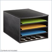Safco Leather Look Multi Letter Tray in Black