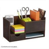Safco Leather Look Small Organizer in Chocolate (set of 4)
