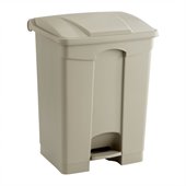 Safco Plastic Step-On Receptacle - 17 Gallon in Tan
