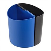 Safco Small Desk-Side Receptacle in Black & Blue