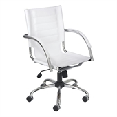 Safco Flaunt Managers Chair White Leather in White