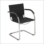 Safco Flaunt Guest Chair Black Micro Fiber in Black