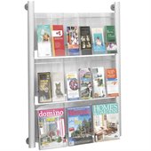 Safco Luxe 9 pocket Magazine Rack in Silver