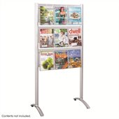 Safco Luxe 9 pocket Magazine Floor Rack in Silver