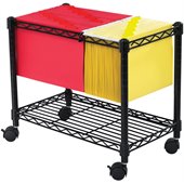Safco Wire Mobile File Cart in Black
