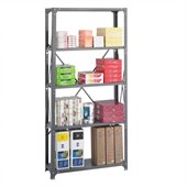 Safco 36 x 12 Commercial 5 Shelf Kit in Dark Grey Finish