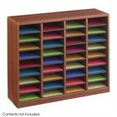 Safco E-Z Stor  36 Compartments Wood Literature Organizer in Cherry