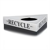 Safco Trifecta Recycle Lid in Stainless Steel