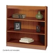 Safco WorkSpace 36H Three Shelf Square-Edge Bookcase in Cherry