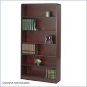 Safco WorkSpace Six Shelf Radius Edge Bookcase in Mahogany