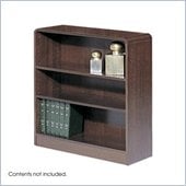 Safco WorkSpace Four Shelf Radius Edge Bookcase in Mahogany