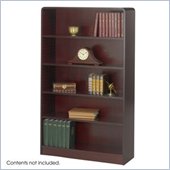 Safco WorkSpace Five Shelf Radius Edge Bookcase in Mahogany