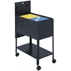 Safco Extra Deep Mobile Letter Size Tub File with Lock in Black