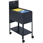 Safco Extra Deep Mobile Letter Size Tub File with Lock in Black