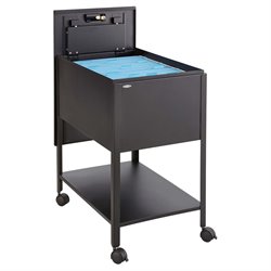 Safco Extra Deep 1 Drawer Legal Mobile Metal Tub File with Lock in Black