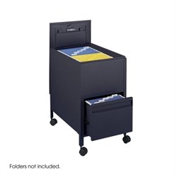 Safco Locking Mobile Letter Size Tub File with Drawer in Black