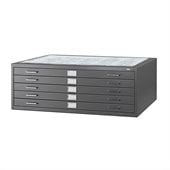 Safco 5 Drawer Metal Flat Files Cabinet for 36 x 48 Documents in Black