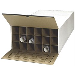Safco Medium Tube-Stor KD 18 Compartment Wood Roll Files Cabinet in White
