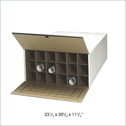 Safco Tube-Stor KD 18 Compartment Wood Roll Files in White  (Set of 2)