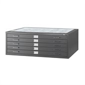 Safco 5 Drawer Flat Files Metal Cabinet for 30 x 42 Files in Black